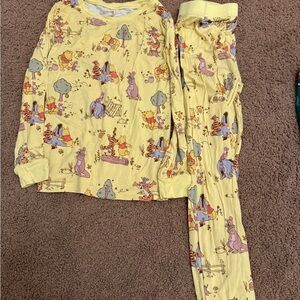 Little Sleepies Yellow Pajama Set with Cartoon Characters